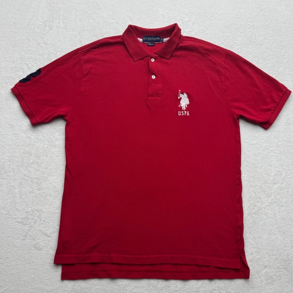 US Polo Assn Men's Polo Shirt Embroidered Big Pony Logo‎ Number 3 Red XL - Picture 1 of 7